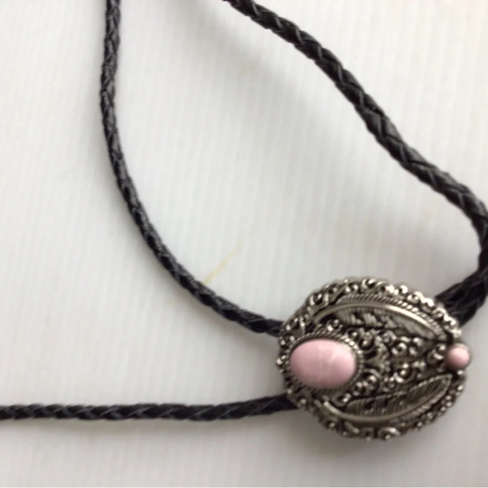 NEW!   Boho Western Pink and Silver Women's Jewelry Bolo